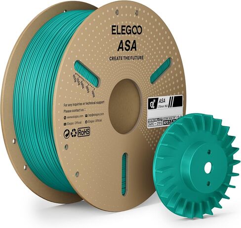 ELEGOO ASA Filament 1.75mm Deep Black 1KG, UV & Weather Resistant 3D Printer Filament for Outdoor Functional Parts, High Impact Strength Engineering Grad 1kg Spool (2.2lbs) Fit for FDM Printers in Saudi Arabia