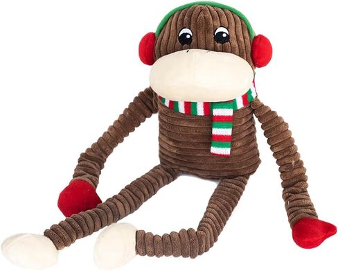ZippyPaws Holiday Crinkle - Squeaky Plush Dog Toy (Santa, Large) in Kuwait