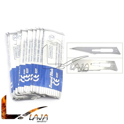 1 مقبض مشرط من الفولاذ المقاوم للصدأ #7 + 20 شفرات مشرط من الفولاذ الكربوني المعقم #10 و#11 (العلامة التجارية LAJA IMPORTS) in Saudi Arabia