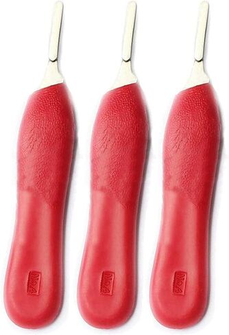 Lot Of 3 Scalpel Handle #4, Red Plastic Grip - Fitting Blades #20 Thru 24 in Saudi Arabia