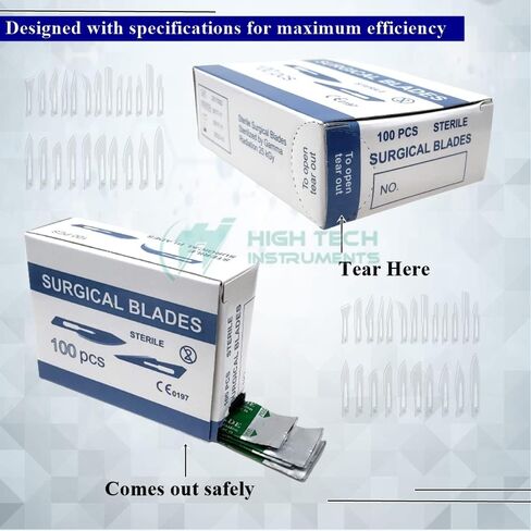 100 Pcs Box of Sterile Carbon Steel Blades #10 Comes in Individually Wrapped Packing for Multipurpose Use - Cutting, Sculpting, Repairing in Saudi Arabia