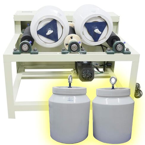 INTSUPERMAI 220V Laboratory Ball Mill Ceramic Grinding Machine 2 PCS Jars with Alumina Balls Ceramic Jar Mill 50-80 RPM Adjustable Speed Lab Grinder for Dry Wet Milling Machine in Saudi Arabia