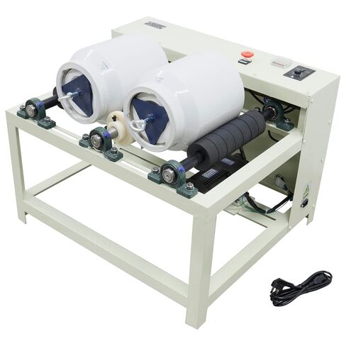 2 * 5L Laboratory Ball Mill Grinder 220V with Dual Ceramic Tanks & Alumina Balls, Adjustable Speed (50-80 RPM) Timer for Dry/Wet Grinding, Mixing Inks, Glazes, Minerals, Nano-Materials in Saudi Arabia