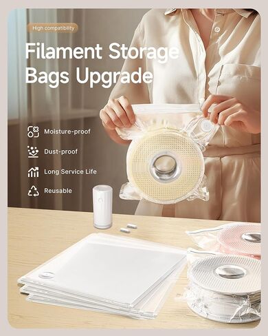 Filament Storage Bags with Auto Pump - Upgraded 30 Extra Large Filament Bags (14.9 * 13 inch) Plus 30 Desiccants and 5 Clips - Extra Large Filament Vacuum Bags Designed for Bambulab Reusable Spool in Saudi Arabia