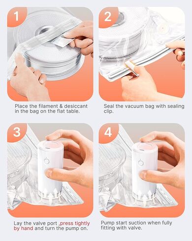 Filament Storage Bags with Auto Pump - Upgraded 30 Extra Large Filament Bags (14.9 * 13 inch) Plus 30 Desiccants and 5 Clips - Extra Large Filament Vacuum Bags Designed for Bambulab Reusable Spool in Saudi Arabia