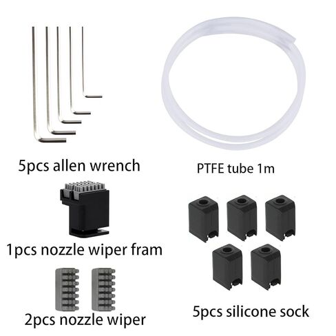 مجموعة أدوات الطابعة ثلاثية الأبعاد لمختبر بامبو X1/X1C/X1E/P1P/P1S، مجموعة أدوات الصيانة الشائعة مع ممسحة الفوهة، كزة السداد، جورب السيليكون، أنبوب PTFE، مفتاح ألين، مفك براغي، لإزالة الطباعة ثلاثية الأبعاد والتنظيف in Kuwait
