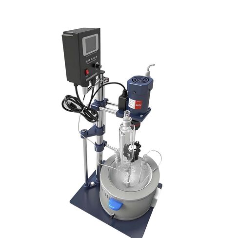 5L Glass Reactor, Lab Single-Layer Chemical Reaction Vessel with Digital Display, Jacketed Reactor for Reaction Distillation, Adjustable Speed 0-600 RPM, Withstand -120℃ to 300℃ in Kuwait