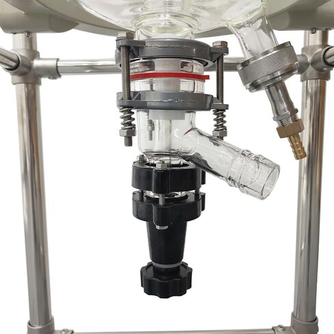 20L Jacketed Reactor Vessel - Double-Layer High Borosilicate Glass, Digital Temperature Control, 110V 120W, Ideal for Lab Chemistry Reactions, PTFE Sealing, Stainless Steel Frame in Kuwait