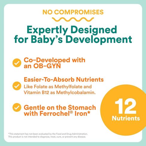 كبسولات الفيتامينات المتعددة للنساء قبل الولادة من SmartyPants، فيتامينات ما قبل الولادة التي تم تطويرها بشكل مشترك مع الكولين والفولات وأوميغا 3 DHA والحديد لنمو الطفل، لطيفة على المعدة، 60 قطعة (كمية تكفي لمدة 30 يومًا) in Kuwait