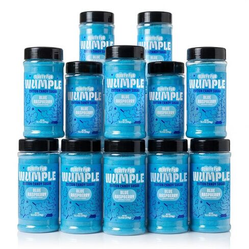 سكر حلوى القطن الأزرق من وامب - سكر الخيط المنكه لآلات حلوى القطن، مزيج رقيق جاهز للاستخدام - مثالي للحفلات والكرنفالات والمناسبات - عبوة من 12 قطعة (التوت الأزرق -13.2 أونصة) in Kuwait