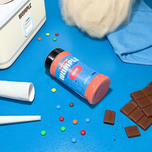 Wumple Red Cotton Candy Sugar - سكر الخيط المنكه لآلات حلوى القطن، مزيج رقيق جاهز للاستخدام - مثالي للحفلات والكرنفالات والمناسبات - عبوة من 1 (الكرز - 13.2 أونصة) in Kuwait