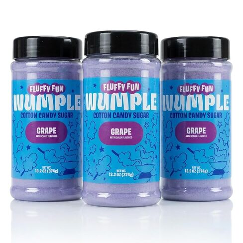 سكر حلوى القطن الأرجواني - سكر الخيط المنكه لآلات حلوى القطن، مزيج رقيق جاهز للاستخدام - مثالي للحفلات والكرنفالات والمناسبات - عبوة من 3 قطع (العنب -13.2 أونصة) in Kuwait