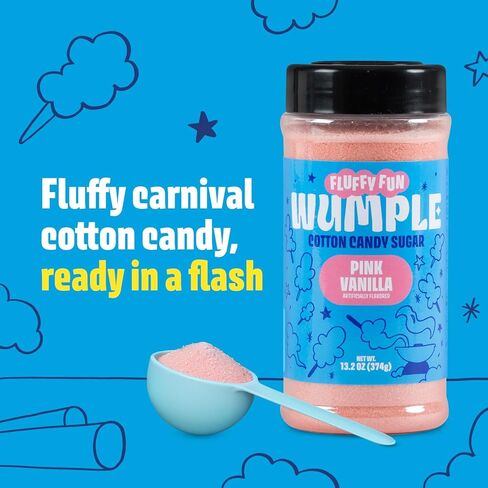 سكر حلوى القطن بالفانيليا الوردية - سكر الخيط المنكه لآلات حلوى القطن، مزيج رقيق جاهز للاستخدام - مثالي للحفلات والكرنفالات والمناسبات - عبوة من 12 قطعة (الفانيليا الوردية -13.2 أونصة) in Kuwait