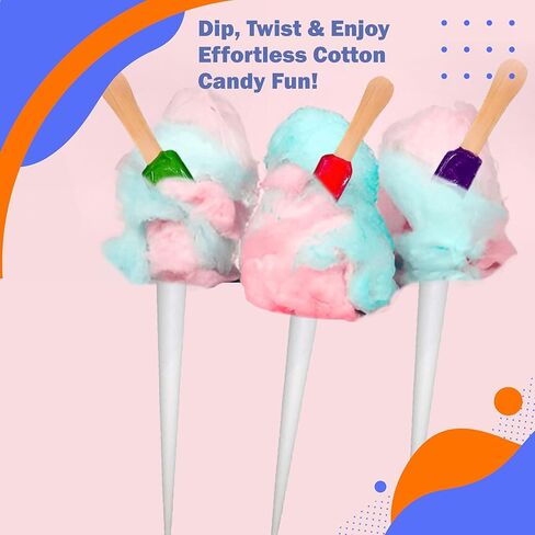 Concession Essentials Cotton Candy Kit, 100 Cones, 4 Flavored Sugars, 54 Flavor Spoons in Kuwait