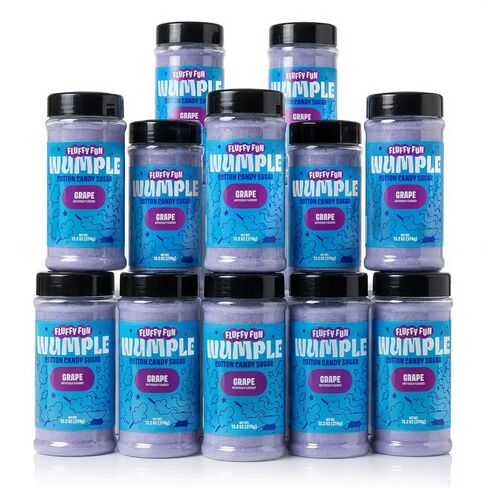 Wumple Purple Cotton Candy Sugar - سكر الخيط المنكه لآلات حلوى القطن، مزيج رقيق جاهز للاستخدام - مثالي للحفلات والكرنفالات والمناسبات - عبوة من 12 قطعة (العنب -13.2 أونصة) in Kuwait