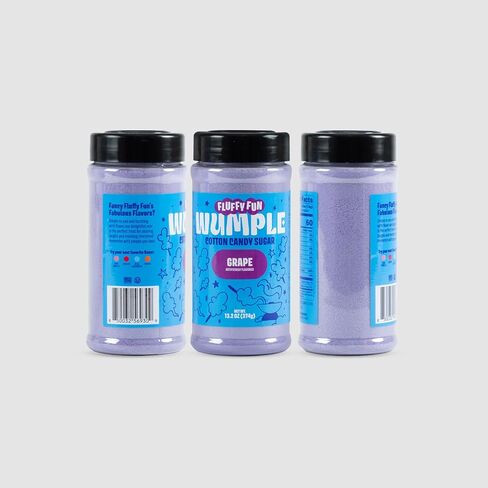 Wumple Purple Cotton Candy Sugar - سكر الخيط المنكه لآلات حلوى القطن، مزيج رقيق جاهز للاستخدام - مثالي للحفلات والكرنفالات والمناسبات - عبوة من 12 قطعة (العنب -13.2 أونصة) in Kuwait