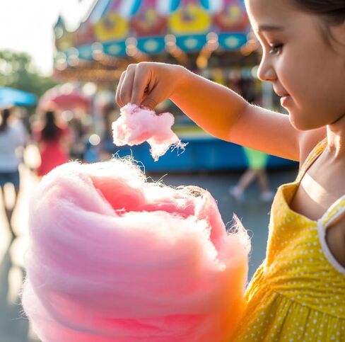 سكر بنكهة العنب والفانيليا الوردية والتوت الأزرق - 3 عبوات سعة 14 أونصة - 50 مخروط حلوى قطن - سكر حلوى قطن جاهز للاستخدام للحلويات الرقيقة والحلوة - مثالي للمنزل والمناسبات in Kuwait