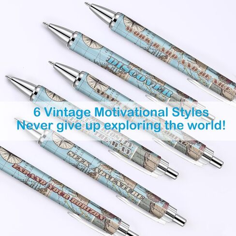 Cholemy 48 Pcs Airplane Baby Shower Favors Pens Bulk Map Pen Inspirational Pens Adventure Awaits Retractable Ballpoint Pen Black Ink Travel Baby Shower Gifts for Guests School Supply in Kuwait