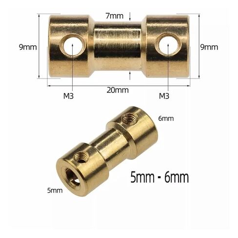 5Pcs D9xL20 Motor Shaft Coupling Brass Coupler Model for RC Boat Car Airplane(2mm-3.17mm) in Saudi Arabia