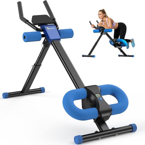 MR. CAPTAIN Ab Machine, Adjustable Ab Trainer Machine for Abs Workout at Home Gym, Foldable, LCD Monitor, Device Holder, 400 LBS, Abdominal Trainer for Stomach Workout in Saudi Arabia