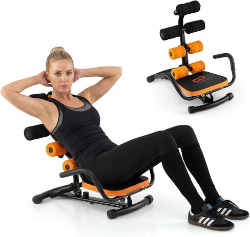 Goplus Ab Machine, Core Abdominal Trainer w/ 3-Position Adjustable Backrest, Foam Support, Ab Trainer Sit Up Bench Chair Ab Rocket Exercise Equipment for Home Gym Full-Body Workout in Saudi Arabia