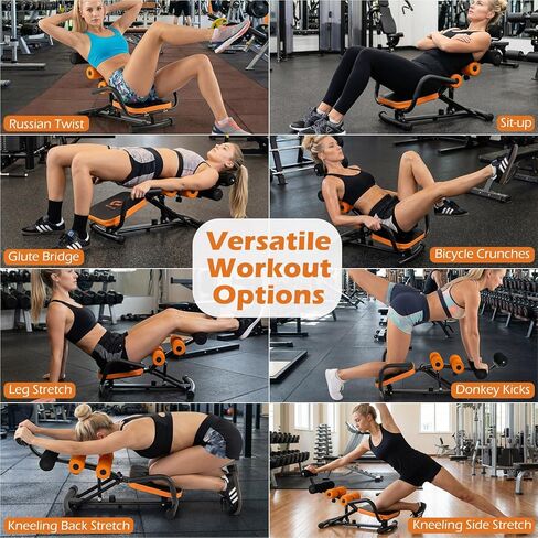 Goplus Ab Machine, Core Abdominal Trainer w/ 3-Position Adjustable Backrest, Foam Support, Ab Trainer Sit Up Bench Chair Ab Rocket Exercise Equipment for Home Gym Full-Body Workout in Saudi Arabia