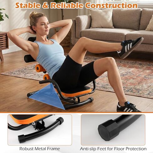 Goplus Ab Machine, Core Abdominal Trainer w/ 3-Position Adjustable Backrest, Foam Support, Ab Trainer Sit Up Bench Chair Ab Rocket Exercise Equipment for Home Gym Full-Body Workout in Saudi Arabia