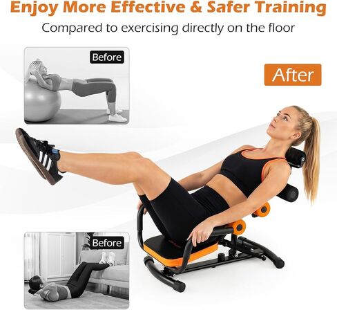 Goplus Ab Machine, Core Abdominal Trainer w/ 3-Position Adjustable Backrest, Foam Support, Ab Trainer Sit Up Bench Chair Ab Rocket Exercise Equipment for Home Gym Full-Body Workout in Saudi Arabia