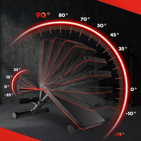 مقعد وزن قابل للتعديل لصالة الألعاب الرياضية المنزلية، جهاز تمرين بمقعد قابل للطي ومنحدر لتدريب قوة الجسم بالكامل، سعة 795 رطل للصدر والأكتاف والذراعين in Kuwait