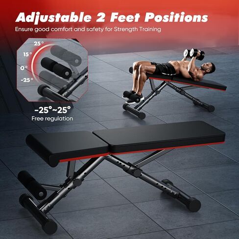 Adjustable Weight Bench for Home Gym, Foldable Incline Decline Sit-Up Bench Workout Equipment for Full Body Strength Training, 795LBS Capacity for Chest, Shoulders, Arms in Saudi Arabia