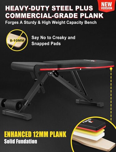 LINODI Adjustable Weight Bench for Home Gym，Foldable Incline Decline Flat Workout Bench for Full Body Strength Training, Dumbbell Press & Ab Exercises in Saudi Arabia