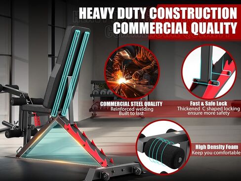 OPPSDECOR 1200LBS Workout Bench with Leg Extension/Leg Curl, Adjustable Weight Bench for Home Gym, Heavy Duty Workout Bench for Full Body Workouts, Incline/Flat Bench Press Set for Strength Training in Kuwait