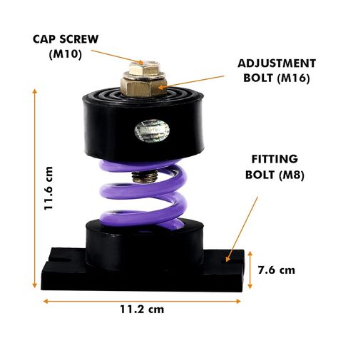 Easyflex Cup Spring Mount Isolator, 352 lbs Capacity, 1" Deflection (Orange, Pack of 4) Total Load 1408 lbs in Kuwait