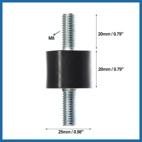 4 قطعة M8 سيارة مضادة للاهتزاز المطاط المعزل المثبط 25x20 مللي متر المطاط بكرة جبل امتصاص الصدمات يتصاعد للضواغط محركات VV استبدال العنصر in Kuwait