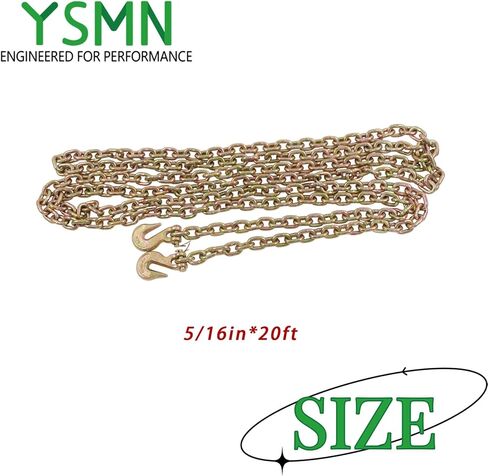 2 Pack 5/16in x 20ft G70 Chain G70 Hook Transportation Bundle Chain Working Load 4700lbs in Saudi Arabia