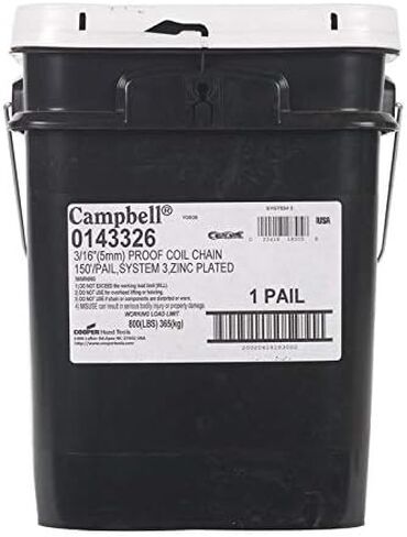 Campbell Chain 3/16 in. Oval Link Carbon Steel Proof Coil Chain 3/16 in. Dia. x 150 ft. L - Total Qty: 1 in Kuwait