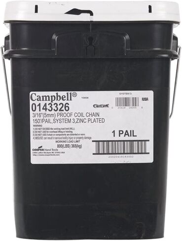 Campbell Chain 3/16 in. Oval Link Carbon Steel Proof Coil Chain 3/16 in. Dia. x 150 ft. L - Total Qty: 1 in Kuwait