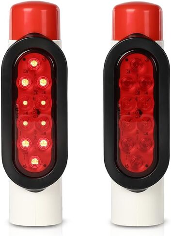 PIT66 LED قارب مقطورة دليل على أضواء دليل الأنابيب يصلح ل 2 "PVC (2-3 / 8" OD) دليل على عمود مقطورة القارب، قارب صيد قارب التزلج in Saudi Arabia