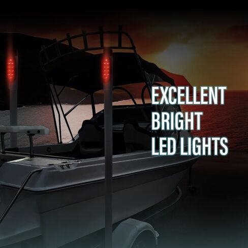 LQI LED Boat Trailer Guide-On Post Pipe Guide Lights Fit for Standard 2" PVC for Guide ons Post Sealed Submersible Turn Signal Brake Marker Reverse in Saudi Arabia