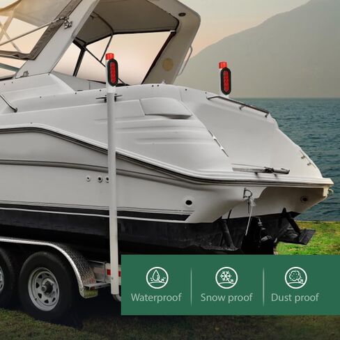 LQI LED Boat Trailer Guide-On Post Pipe Guide Lights Fit for Standard 2" PVC for Guide ons Post Sealed Submersible Turn Signal Brake Marker Reverse in Saudi Arabia