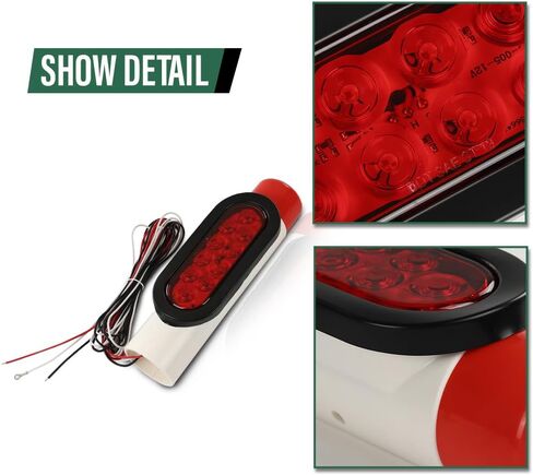 LQI LED Boat Trailer Guide-On Post Pipe Guide Lights Fit for Standard 2" PVC for Guide ons Post Sealed Submersible Turn Signal Brake Marker Reverse in Saudi Arabia