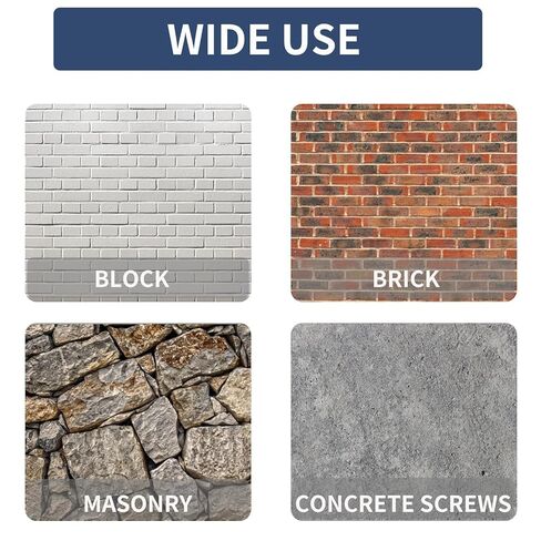 85Pcs 1/4 x 2-1/4 in Concrete Screws with Drill bits,Masonry Screws for Concrete Assortment Kit,Hex Head Block Cement Stacoo Screws and Anchors,Diamond Point,Blue Coated(2LB) in Kuwait