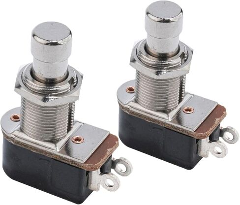 2pcs Momentary Soft Touch Foot Switch Normally Open SPST 2 PIN Stomp Box Push Button Footswitch for Guitar Effect Pedal, Black in Saudi Arabia