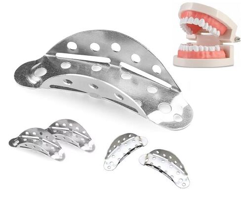 50/Pcs Dental Dental Temporary Impression Trays for Crown and Bridge Disposable Temporary Tray Premium Aluminum Pack in Kuwait