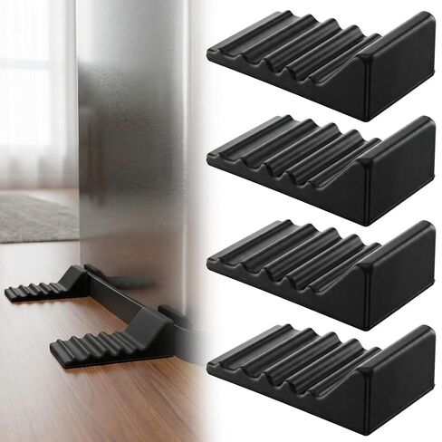 4Pcs Trash Can Wall Protector Behind Trash Can - Door Stoppers Wall Protector Silicone Bumper Guards - No Drill Trashs Cans Bumpers Garbage Cans Lock for Kitchen and Office Floor & Walls Guard in Saudi Arabia