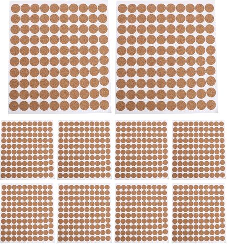 500pcs Cork Furniture Pads: 12mm Heat Resistant Self-Stick Rounds - Cabinet Door Bumpers & Drawer Slam Silencers - Adhesive Spacers for Countertops in Saudi Arabia