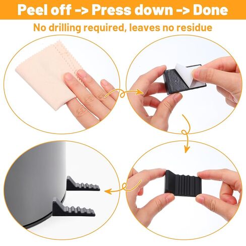 4Pcs Trash Can Wall Protector Behind Trash Can - Door Stoppers Wall Protector Silicone Bumper Guards - No Drill Trashs Cans Bumpers Garbage Cans Lock for Kitchen and Office Floor & Walls Guard in Saudi Arabia