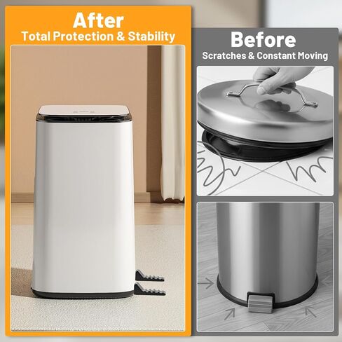 4Pcs Trash Can Wall Protector Behind Trash Can - Door Stoppers Wall Protector Silicone Bumper Guards - No Drill Trashs Cans Bumpers Garbage Cans Lock for Kitchen and Office Floor & Walls Guard in Saudi Arabia