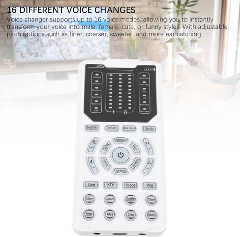 Voice Changer for Adults, Portable Versatile Computer Voice Changer with 16 Different Modes & 10 Adjustable Level Sound, Excellent Companion for Live Streamin Ggame Sing in Saudi Arabia