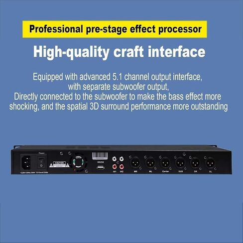 COYEUX X5 Karaoke Professional Digital Audio Processor, DSP Digital Reverberation Anti-Howling, Support 5.1 Channel Output, 3 Microphone Channel, for Speaker, Stage, Performance in Saudi Arabia